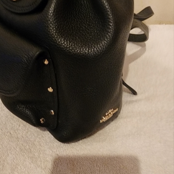 Like New Coach Black Leather Backpack 9x9 - Picture 3 of 8